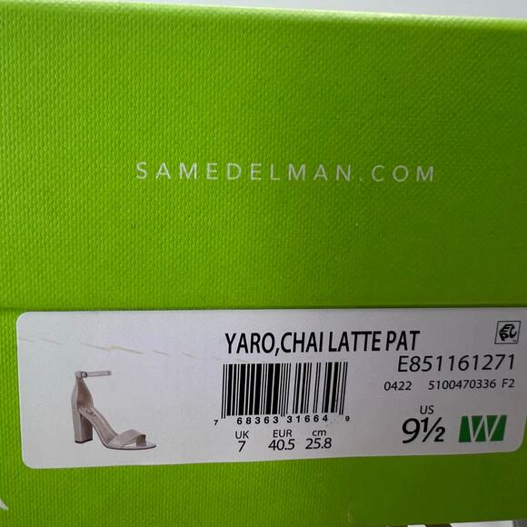 Sam Edelman Yaro Ankle Strap Block Heel Sandal Buckle Chai Latte Women 9.5 Wide - Picture 11 of 11